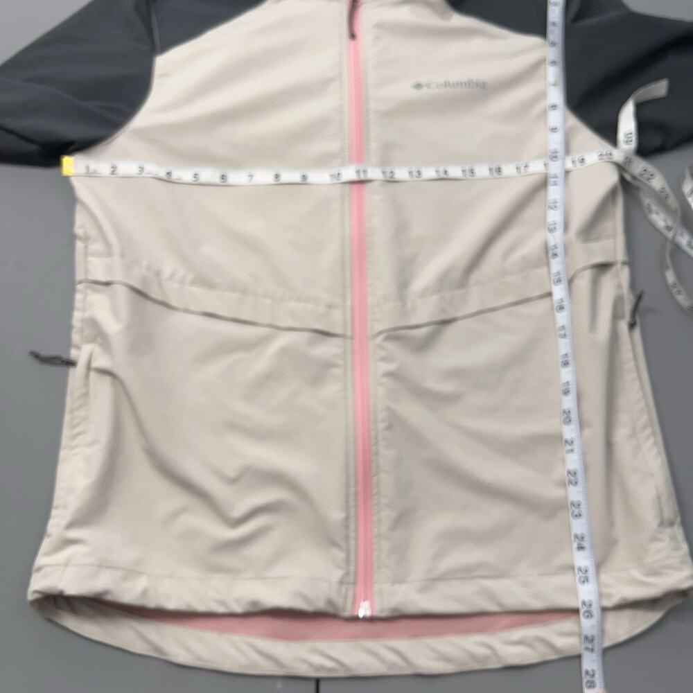 COLUMBIA Slick Creek Softshell Jacket 1900571 Mens M Biege Grey Hooded Windbreak - Picture 8 of 11